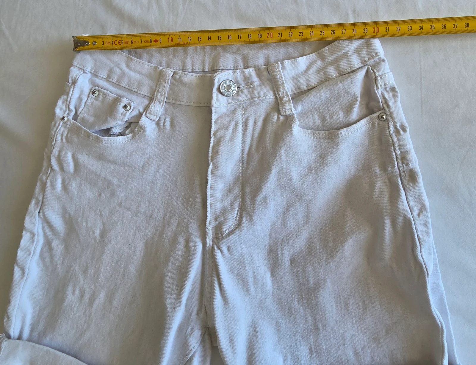 Short en jean blanc Fashion Jeans Taille S 36 revers – photo 7